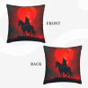 Housse de coussin en peluche recto-verso 18x18 pouces avec motif de chevalier