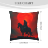 Housse de coussin en peluche recto-verso 18x18 pouces avec motif de chevalier