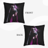 Housse de coussin en peluche recto-verso 18x18 pouces avec motif d'épéiste féminine