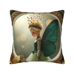 غطاء وسادة مخمل مزدوج الجوانب مقاس 18x18 بوصة بتصميم جنية