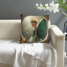 Housse de coussin en peluche double face 18x18 pouces avec motif de fée