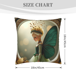 18x18 Inches Double - Sided Plush Pillowcase with Fairy Pattern