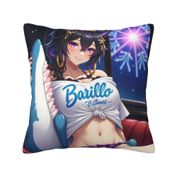 Housse de coussin en peluche réversible 18x18 pouces avec motif de fille anime