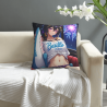 18x18英寸双面毛绒动漫女孩图案抱枕套