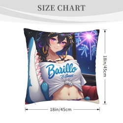 18x18 Zoll Doppelseitige Plüsch-Kissenhülle mit Anime-Mädchen-Muster