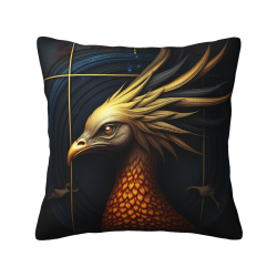 Housse de coussin en peluche double face 18x18 pouces avec motif phénix