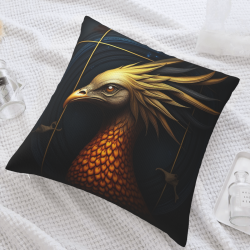غطاء وسادة مخمل مزدوج الجانب بحجم 18x18 بوصة بتصميم طائر الفينيق