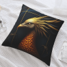 غطاء وسادة مخمل مزدوج الجانب بحجم 18x18 بوصة بتصميم طائر الفينيق