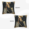 Housse de coussin en peluche réversible 18x18 pouces avec motif d'ange tatoué