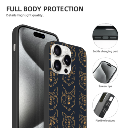 可爱猫咪图案 iPhone 15/15 Pro/15 Pro Max 手机壳 - OKOMALL