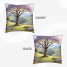 Funda de almohada de felpa impresa de doble cara 18x18 pulgadas: Paisaje de árbol onírico