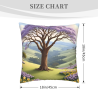 Housse de coussin en peluche imprimée recto-verso 18x18 pouces : Paysage d'arbre onirique