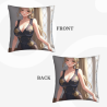 Housse de coussin en peluche recto-verso 18x18 pouces avec motif de belle fille anime