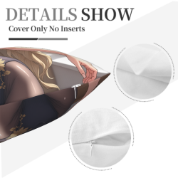 Fodera per cuscino in peluche doppia faccia 18x18 pollici con motivo di bella ragazza anime
