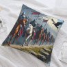 Housse de coussin en peluche réversible 18x18 pouces à motif chevalier
