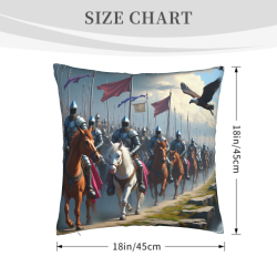 18x18英寸双面毛绒骑士图案抱枕套