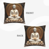 Copricuscino in peluche doppia faccia 18x18 pollici con stampa immagine di Buddha