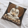 Copricuscino in peluche doppia faccia 18x18 pollici con stampa immagine di Buddha