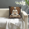 Housse de coussin en peluche double face 18x18 pouces avec impression d'image de Bouddha