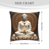 Copricuscino in peluche doppia faccia 18x18 pollici con stampa immagine di Buddha