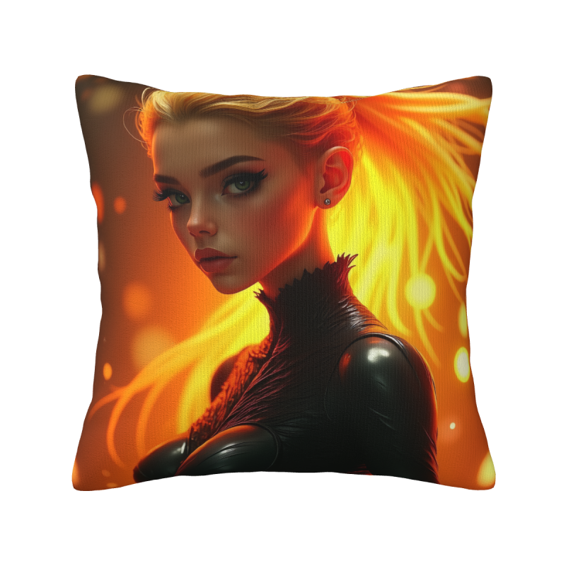 18x18 inches Double - sided Plush Pillowcase with Anime Girl Pattern
