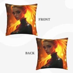 Fodera per cuscino in peluche doppia faccia 18x18 pollici con motivo ragazza anime