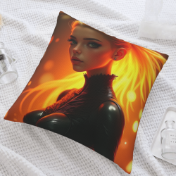 18x18 inches Double - sided Plush Pillowcase with Anime Girl Pattern