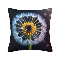 Housse de coussin en peluche double face 18x18 pouces avec motif pissenlit