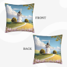 Funda de almohada de felpa doble cara de 18x18 pulgadas con diseño de molino de viento