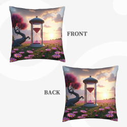 Housse de coussin en peluche Prairie Florale Rêveuse - Okomall