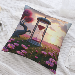 Funda de almohada de felpa Pradera Floral Soñadora - Okomall