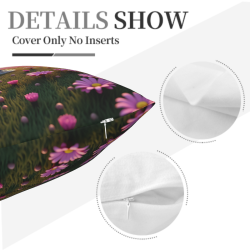 Funda de almohada de felpa Pradera Floral Soñadora - Okomall