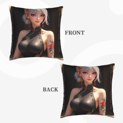 Federa in peluche 45x45 cm con motivo di bellezza antica stampato