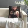 Funda de cojín de felpa de 45x45 cm con patrón de belleza antigua impresa