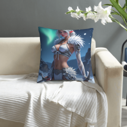 Housse de coussin en peluche double face 18x18 pouces avec motif elfe anime