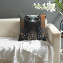 Housse de coussin en peluche recto-verso 18x18 pouces avec motif extraterrestre