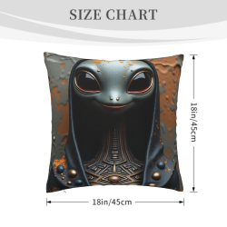 Housse de coussin en peluche recto-verso 18x18 pouces avec motif extraterrestre