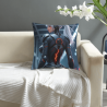 Housse de coussin en peluche réversible 18x18 pouces avec motif de mecha féminine
