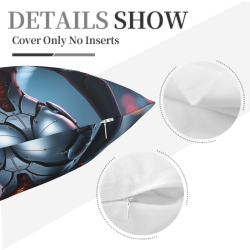 Funda de almohada de felpa reversible de 18x18 pulgadas con diseño de mecha femenina