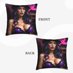 Funda de almohada de felpa doble cara de 18x18 pulgadas con diseño de belleza personalizado