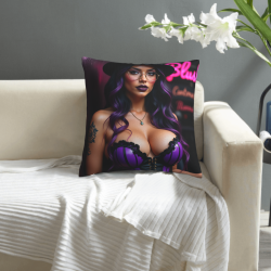 Funda de almohada de felpa doble cara de 18x18 pulgadas con diseño de belleza personalizado