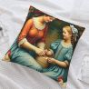 Funda de almohada de felpa doble cara de 18x18 pulgadas con diseño padre-hijo