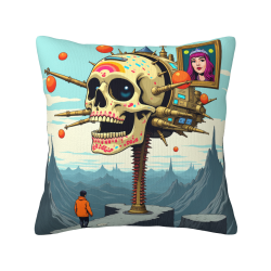 18x18 Zoll doppel-seitiger Plüsch-Totenkopf-Muster-Kissenbezug