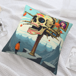 18x18 Zoll doppel-seitiger Plüsch-Totenkopf-Muster-Kissenbezug