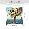 Funda de Almohada de Felpa Doble Cara con Diseño de Calavera de 18x18 Pulgadas