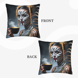Funda de almohada de felpa doble cara de 18x18 pulgadas con impresión de retrato personalizado