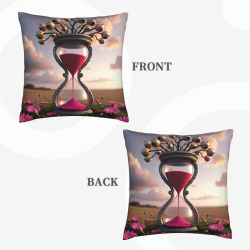 18x18 - inch Double - Sided Plush Pillowcase with Hourglass Pattern