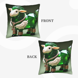 Copricuscino in peluche doppia faccia 18x18 pollici con motivo pecora