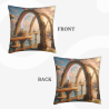 Housse de coussin en peluche recto-verso 18x18 pouces avec motif paysage fantastique