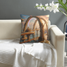 Housse de coussin en peluche recto-verso 18x18 pouces avec motif paysage fantastique
